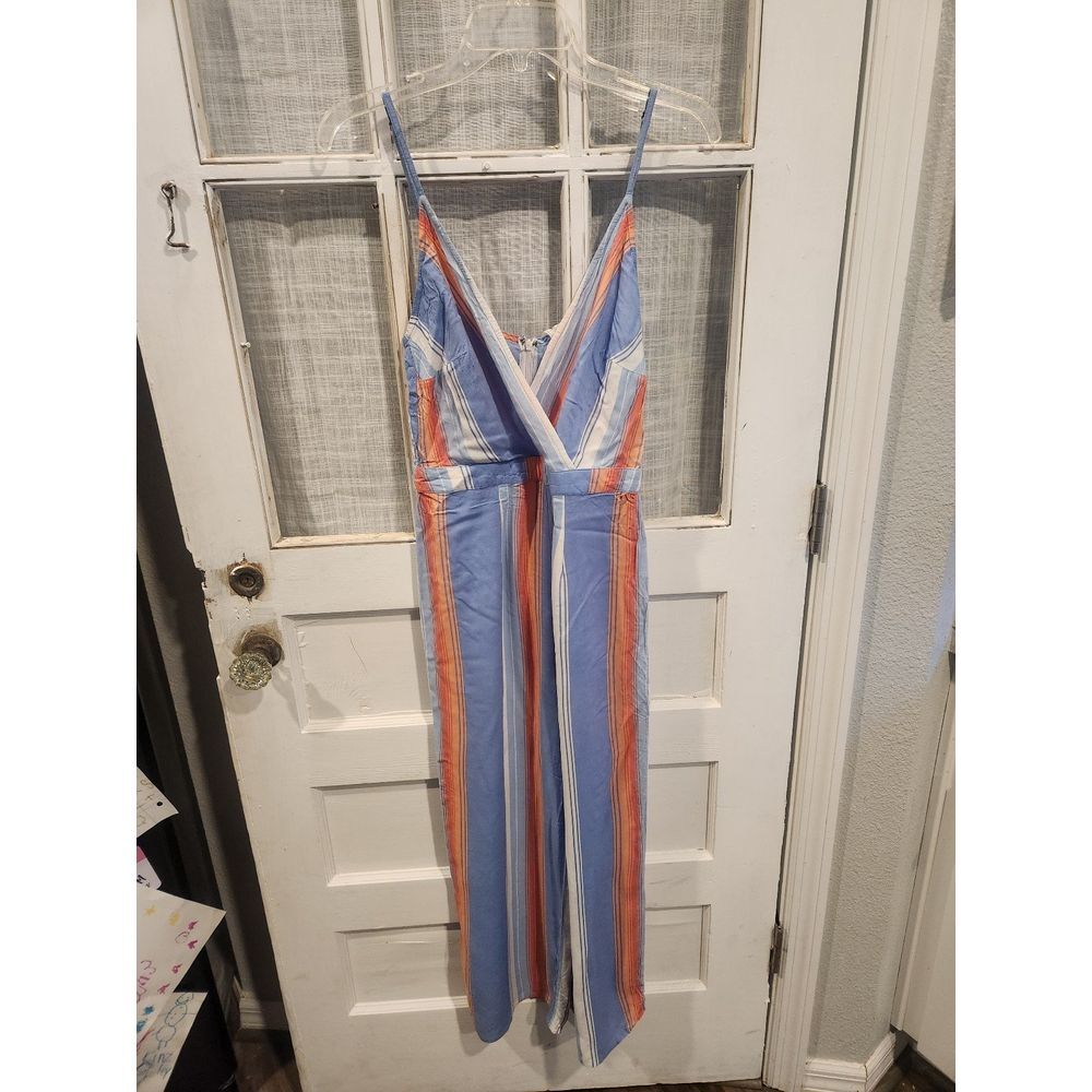 Sadie & Sage Striped V-Neck Jumpsuit Women's Size Medium